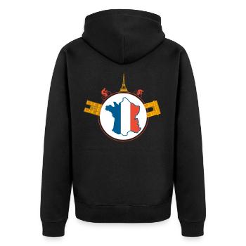 France, France white, France dotted - Unisex Premium Organic Zip Hoodie - black - Back - Nico (187cm)