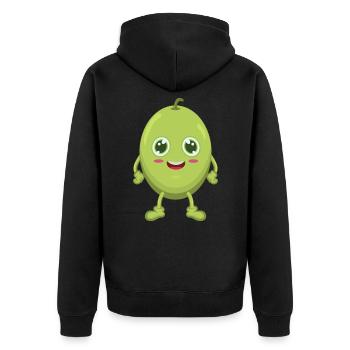olive - Unisex Premium Organic Zip Hoodie - black - Back - Nico (187cm)