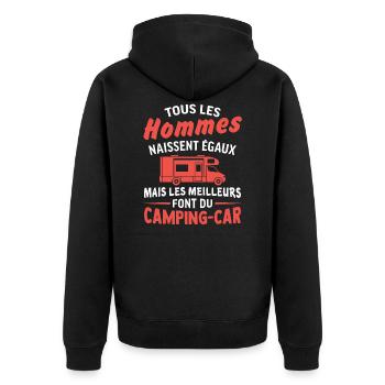the best motorhomes - Unisex Premium Organic Zip Hoodie - black - Back - Nico (187cm)