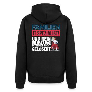 Programmierer Informatiker - Unisex Premium Bio Zip Hoodie - Schwarz - Hinten - Nico (187cm)