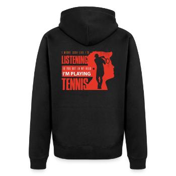 tennis, tennis chaussures de tennis, tennis balle de tennis - Veste à capuche bio Premium Unisexe - noir - Dos - Nico (187cm)