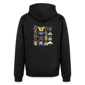 Insekten - Unisex Premium Bio Zip Hoodie - Schwarz - Hinten - Nico (187cm)