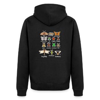 Insekten - Unisex Premium Bio Zip Hoodie - Schwarz - Hinten - Nico (187cm)