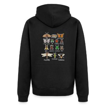 Insect insect nature biology gift - Unisex Premium Organic Zip Hoodie - black - Back - Nico (187cm)