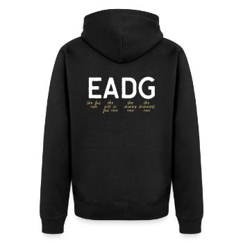 Lustiges Bass Gitarristen Geschenk für Geburtstag - Unisex Premium Bio Zip Hoodie - Schwarz - Hinten - Nico (187cm)