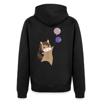 Ballon de cheval volant poney mignon pour les enfants - Veste à capuche bio Premium Unisexe - noir - Dos - Nico (187cm)