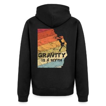 La gravité est un cadeau vintage d'escalade de bloc mythique - Veste à capuche bio Premium Unisexe - noir - Dos - Nico (187cm)