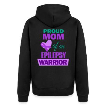 Epilepsie, Epilepsie Bewusstsein, violett - Unisex Premium Bio Zip Hoodie - Schwarz - Hinten - Nico (187cm)
