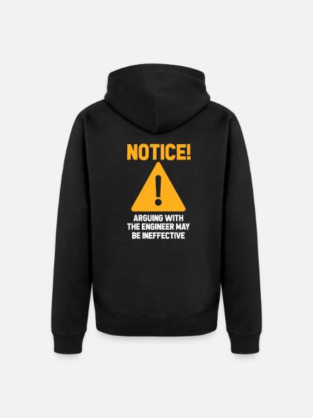 engineer - Unisex Premium Organic Zip Hoodie - black