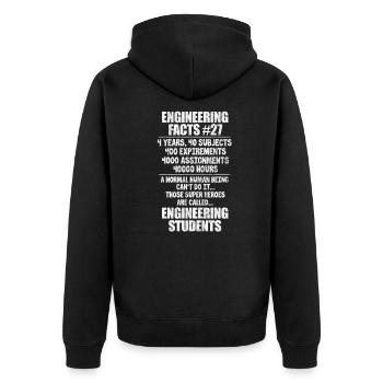 Engineer Engineer Technician Civil Engineer Gift - Unisex Premium Organic Zip Hoodie - black - Back - Nico (187cm)