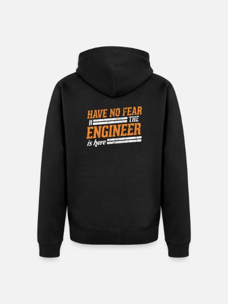 engineer - Unisex Premium Organic Zip Hoodie - black