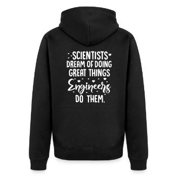 Ingenieur - Unisex Premium Bio Zip Hoodie - Schwarz - Hinten - Nico (187cm)