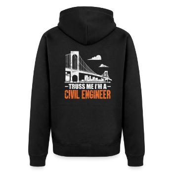 Cadeau de construction architecte ingénieur civil ingénieur - Veste à capuche bio Premium Unisexe - noir - Dos - Nico (187cm)