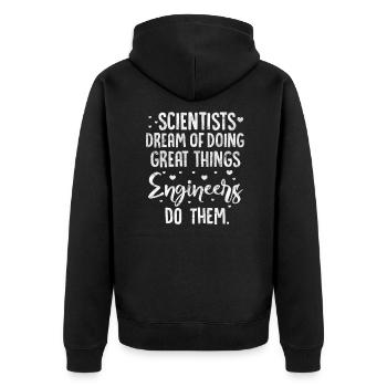 Ingenieur Engineer Techniker Bauingenieur Geschenk - Unisex Premium Bio Zip Hoodie - Schwarz - Hinten - Nico (187cm)