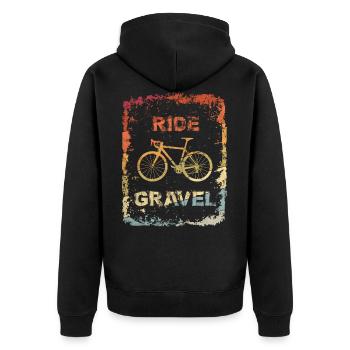 Gravel Bike Road Bike Ride Gravel Cyclocross Retro - Veste à capuche bio Premium Unisexe - noir - Dos - Nico (187cm)