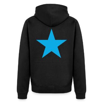 blue star blue star blue star - Unisex Premium Organic Zip Hoodie - black - Back - Nico (187cm)