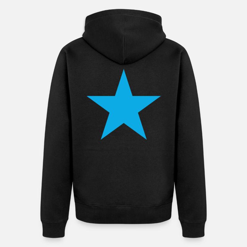 bleu étoile blue star bleu - Veste à capuche bio Premium Unisexe - noir
