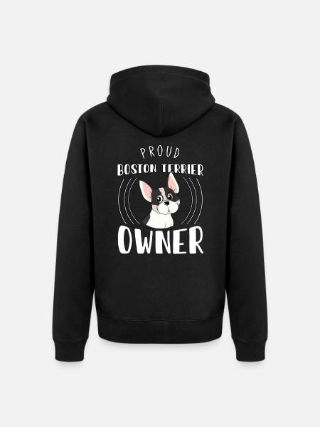 Boston Terriers, Boston Terriers, Boston Terriers - Premium økologisk unisex-hettejakke - svart