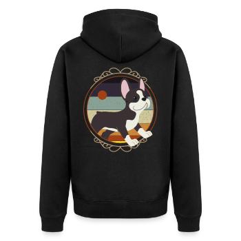 Boston Terrier, amoureux des animaux de Boston Terrier, Boston - Veste à capuche bio Premium Unisexe - noir - Dos - Nico (187cm)