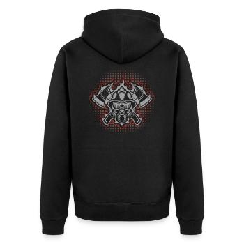 firefighter firefighter - Unisex Premium Organic Zip Hoodie - black - Back - Nico (187cm)