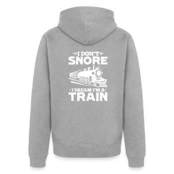 Model railway - Unisex Premium Organic Zip Hoodie - heather grey - Back - Nico (187cm)