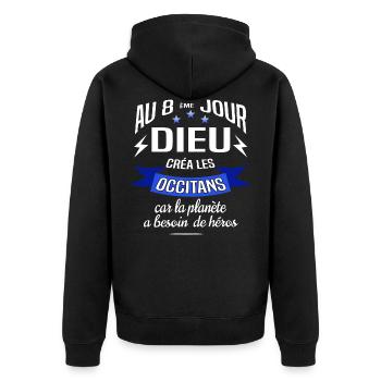Les occitans - Veste à capuche bio Premium Unisexe - noir - Dos - Nico (187cm)