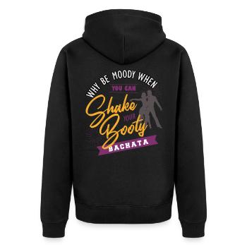 Bachata, bachata music, tango - Unisex Premium Organic Zip Hoodie - black - Back - Nico (187cm)
