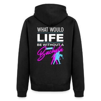Bachata, Dominican bachata, merengue - Unisex Premium Organic Zip Hoodie - black - Back - Nico (187cm)