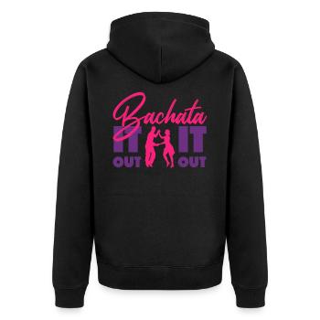 Bachata, Bachata tango, Dominican - Unisex Premium Organic Zip Hoodie - black - Back - Nico (187cm)