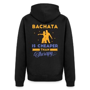 Bachata, dancing bachata, latin - Unisex Premium Organic Zip Hoodie - black - Back - Nico (187cm)