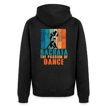 Bachata, Bachata music, Dominican - Unisex Premium Organic Zip Hoodie - black - Back - Nico (187cm)