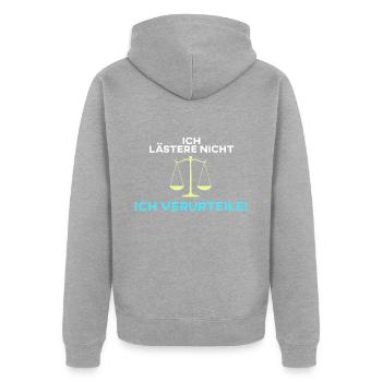 Anwalt Jurist - Unisex Premium Bio Zip Hoodie - Grau meliert - Hinten - Nico (187cm)