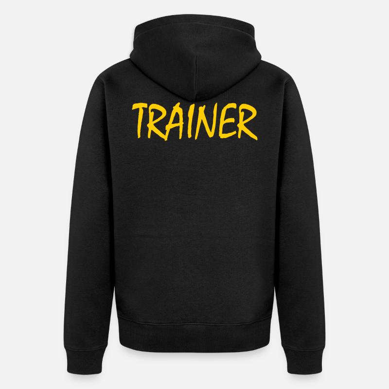 TRAINER - Unisex Premium Bio Zip Hoodie - Schwarz