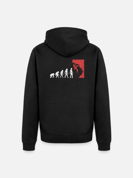 Climbing Evolution Mountain Climbers Mountaineering - Unisex Premium Organic Zip Hoodie - black