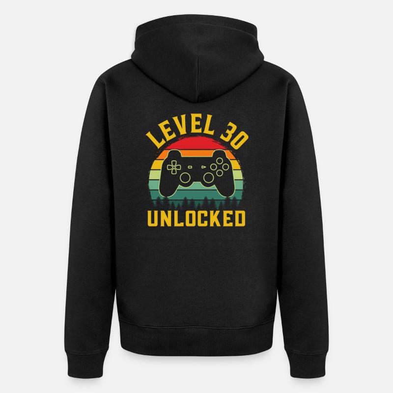 Level 30 unlocked - Veste à capuche bio Premium Unisexe - noir