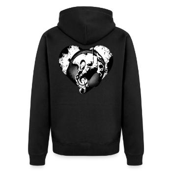 Casques de cœur - Veste à capuche bio Premium Unisexe - noir - Dos - Nico (187cm)
