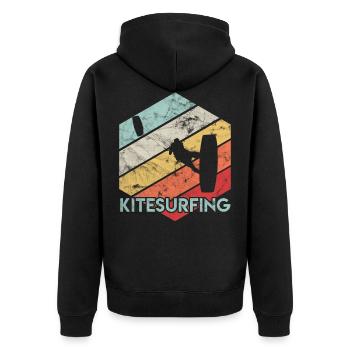 Kite surfing - Unisex Premium Organic Zip Hoodie - black - Back - Nico (187cm)