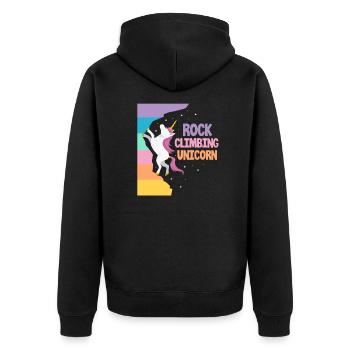 Licorne grimpante - Veste à capuche bio Premium Unisexe - noir - Dos - Nico (187cm)