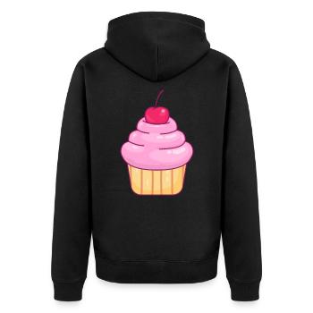 Muffin au petit gâteau - Veste à capuche bio Premium Unisexe - noir - Dos - Nico (187cm)