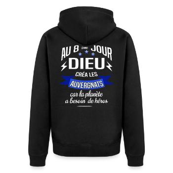 Auvergnat Auvergnate auvergne - Veste à capuche bio Premium Unisexe - noir - Dos - Nico (187cm)