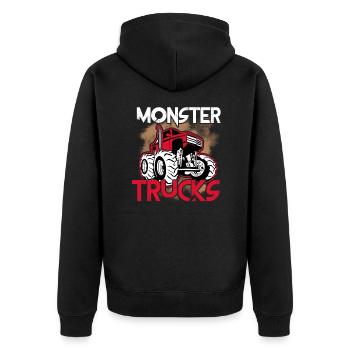 Monstertruck - Unisex Premium Bio Zip Hoodie - Schwarz - Hinten - Nico (187cm)