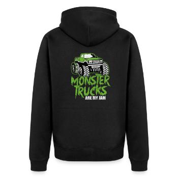 Monstertruck Auto Truck Monster Motorsport - Unisex Premium Bio Zip Hoodie - Schwarz - Hinten - Nico (187cm)