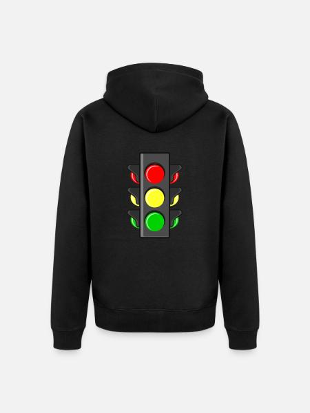 Ampel Führerschein Fahrschule - Unisex Premium Bio Zip Hoodie - Schwarz