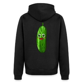 Cornichon au concombre - Veste à capuche bio Premium Unisexe - noir - Dos - Nico (187cm)