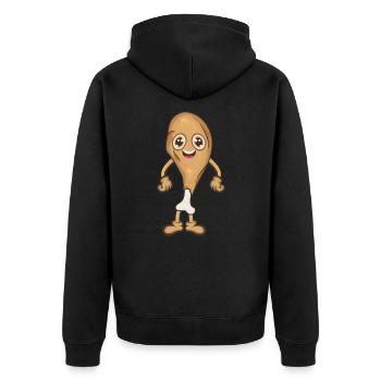 Aile de poulet cuisse de poulet - Veste à capuche bio Premium Unisexe - noir - Dos - Nico (187cm)