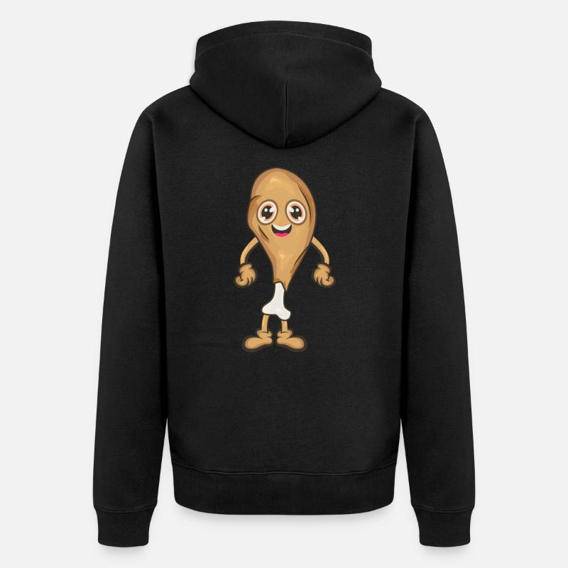 Hähnchen Keule Chicken Wing - Unisex Premium Bio Zip Hoodie - Schwarz