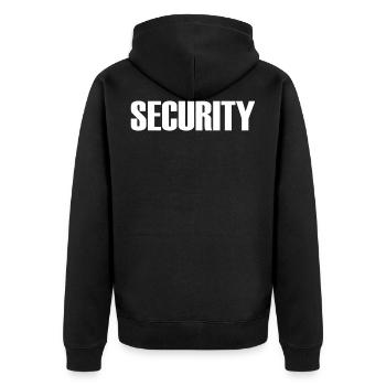 Security - Unisex Premium Organic Zip Hoodie - black - Back - Nico (187cm)