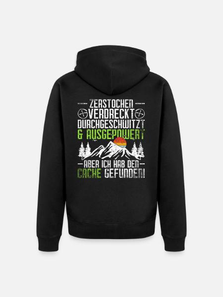 Geocache Geocaching - Unisex Premium Bio Zip Hoodie - Schwarz
