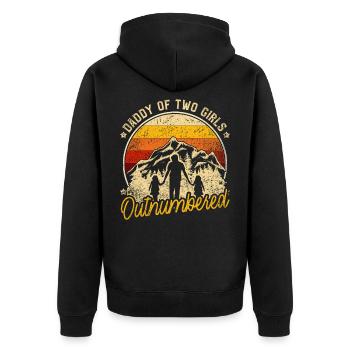 Vater Tochter Geschenk Vatertag - Unisex Premium Bio Zip Hoodie - Schwarz - Hinten - Nico (187cm)