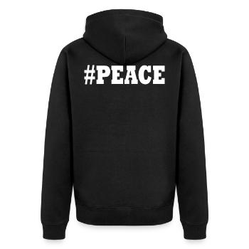 Peace - Unisex Premium Bio Zip Hoodie - Schwarz - Hinten - Nico (187cm)